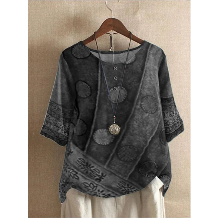 Valarie Haut bohémien | Patchwork coloré, manches courtes, coupe flatteuse 2