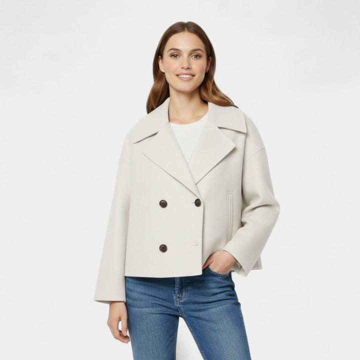 Veste Femme Riche | Laine Douce, Double Boutonnage et Poches Latérales 5