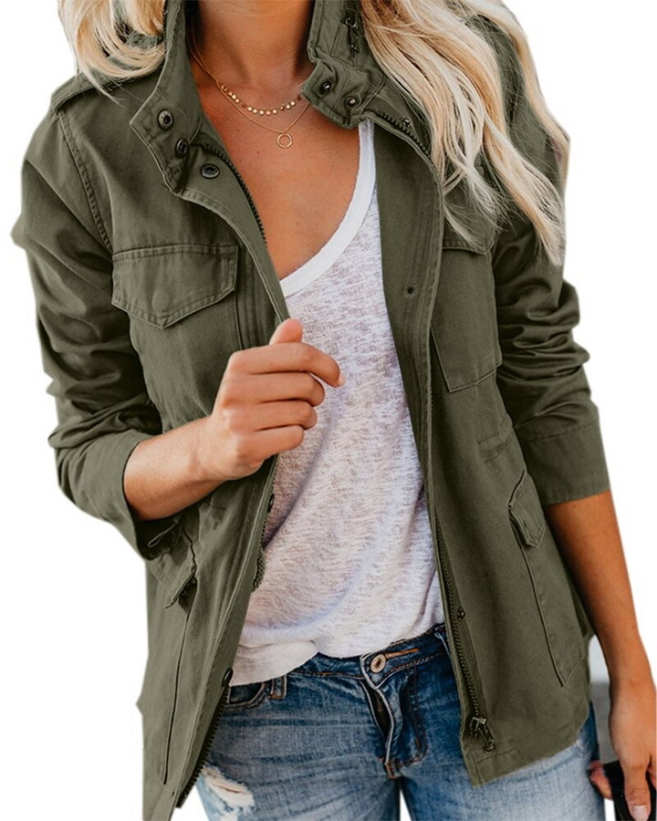 Veste Utilitaire Femme | Col Montant, Poches Pratiques 0