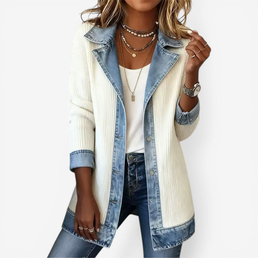 Veste en Jeans Femme Mira | Coupe Ample en Coton Tricoté, Style Décontracté 0