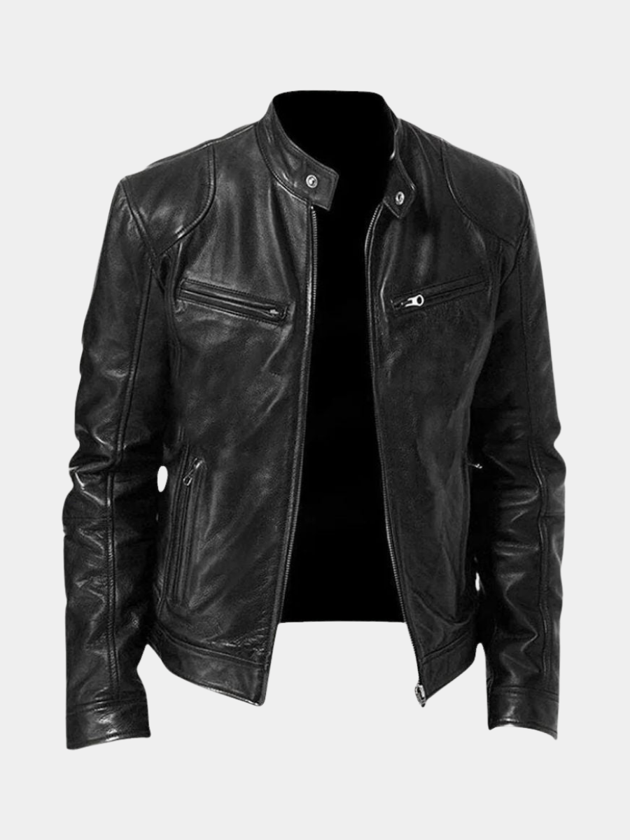 Veste en cuir Marco | Cuir véritable, coupe ajustée pour homme 1