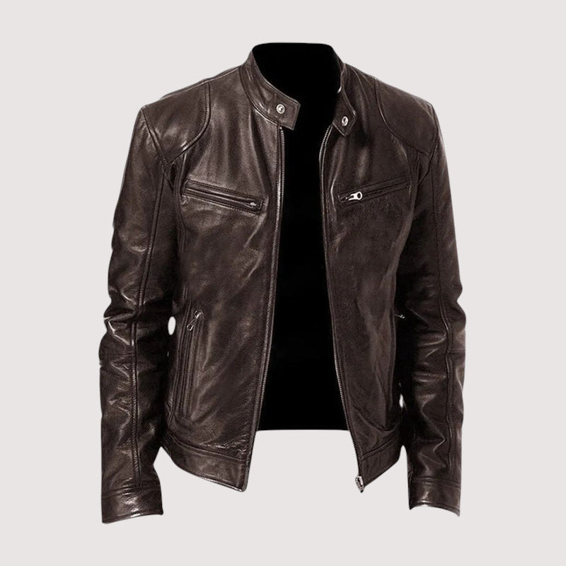 Veste en cuir Marco | Cuir véritable, coupe ajustée pour homme 2