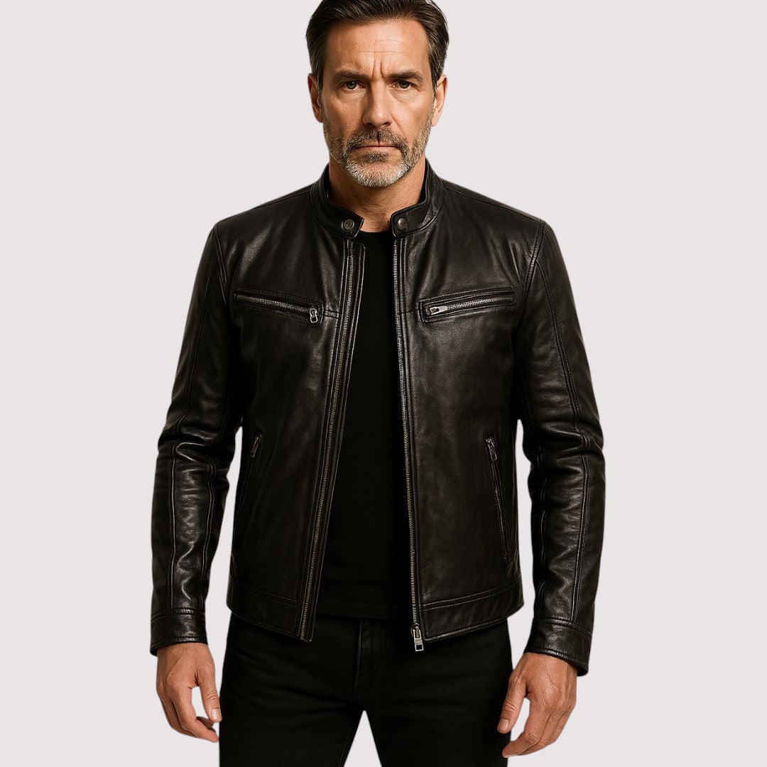 Veste en cuir Marco | Cuir véritable, coupe ajustée pour homme 5