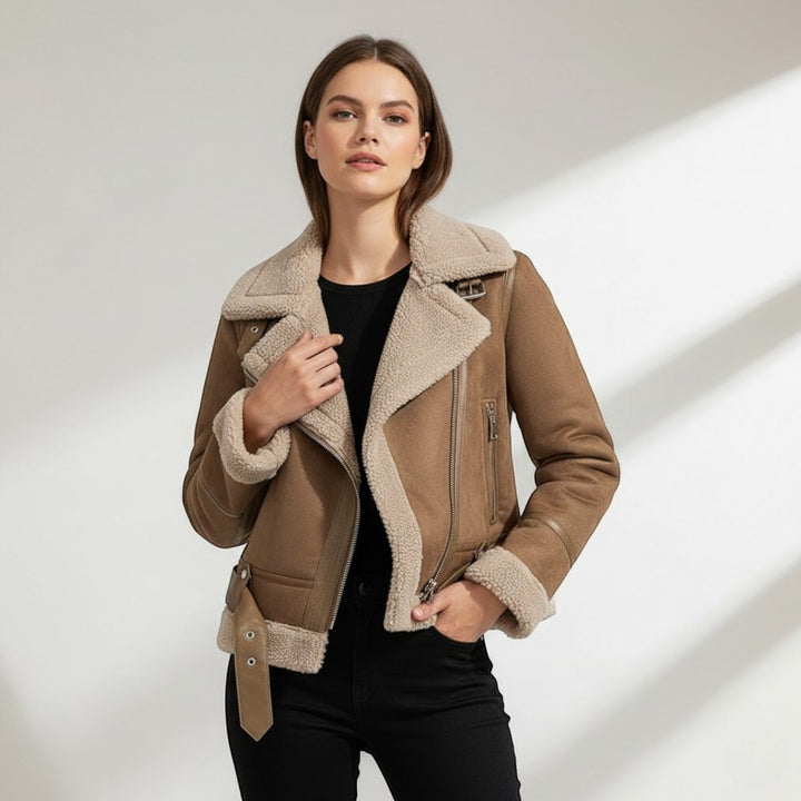 Veste en daim Riche pour femme | Coupe structurée, col à revers 0