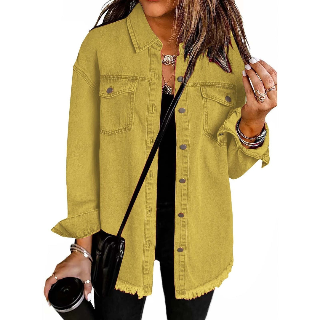 Veste en denim Viona | Ourlet effiloché, coupe ample pour femme 14