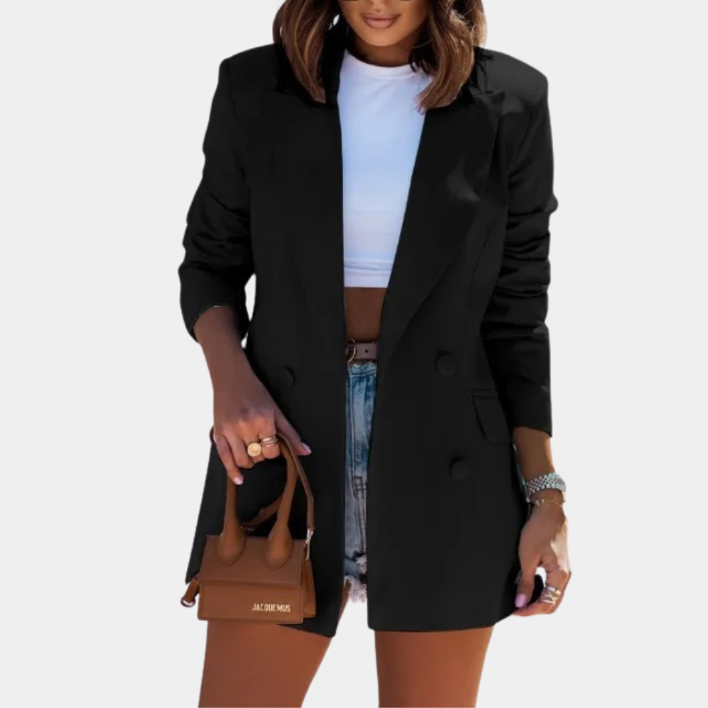Blazer Mi-Long Margaux Femme - Noir