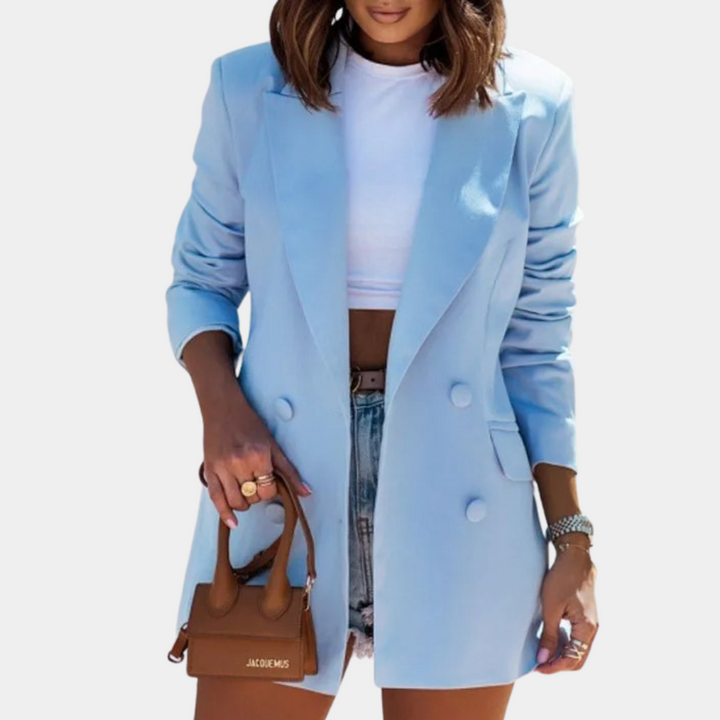 Blazer Mi-Long Margaux Femme - Bleu ciel