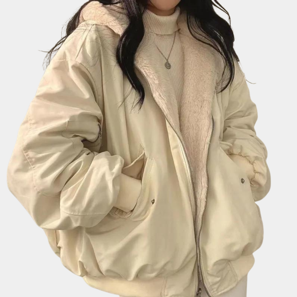 Blouson Oversize Léa Femme à Capuche | Doublé Fausse Fourrure 5