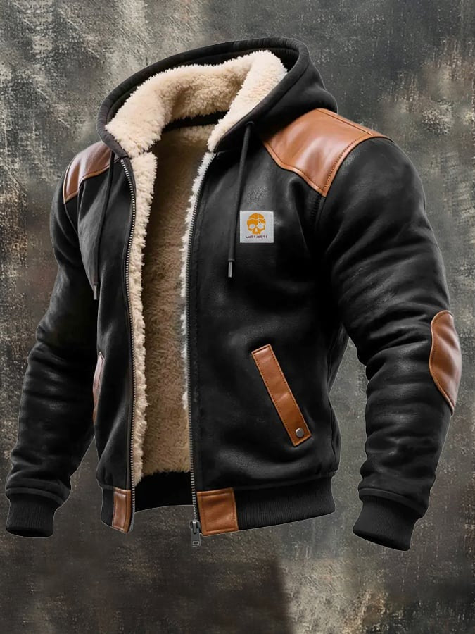 Veste Vintage Nathan | Homme, Daim et Cuir, Avec Capuche 2