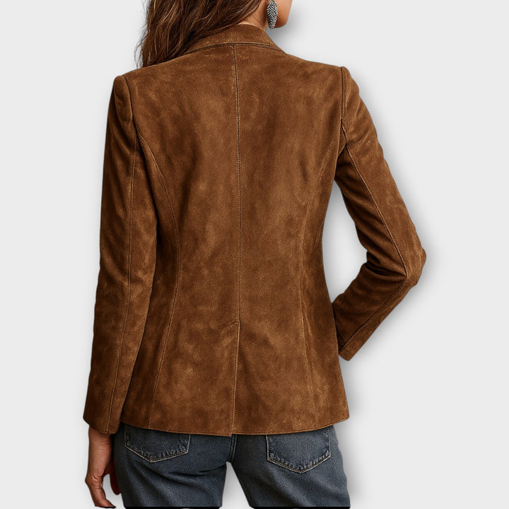Blazer en Daim Clémence Femme | Cintré, Boutonnage, Poches Devant 2