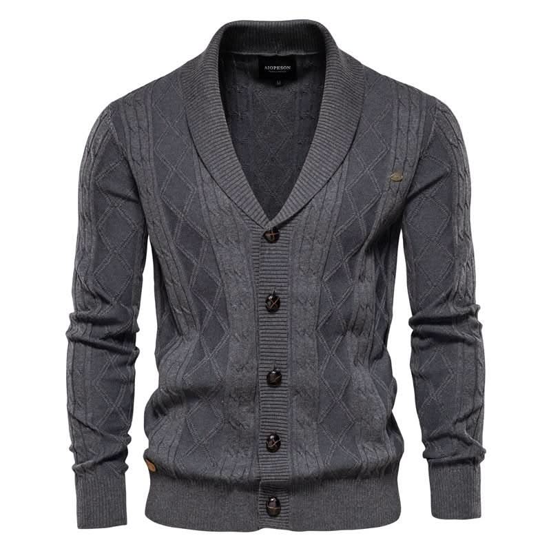 Cardigan Maille Gaufrée Vincent | Style Rétro pour Homme 0