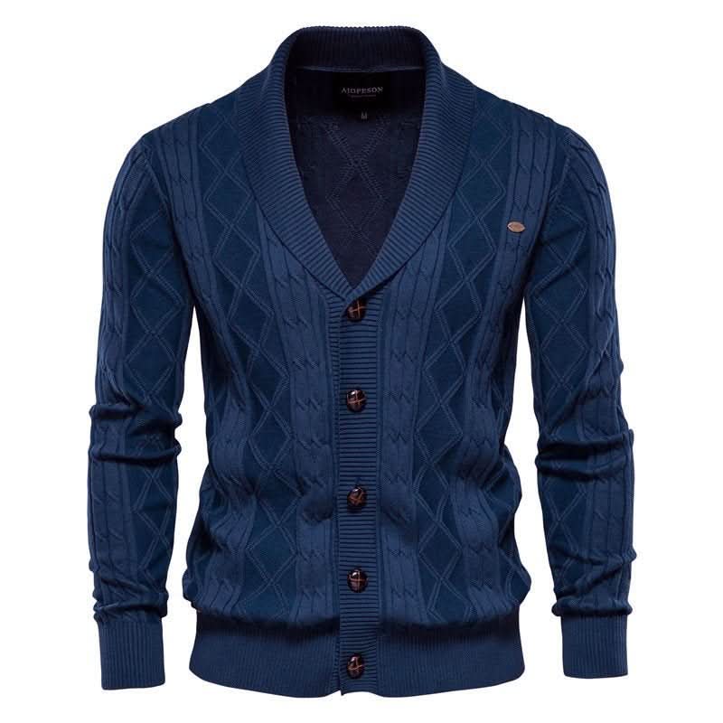 Cardigan Maille Gaufrée Vincent | Style Rétro pour Homme 1