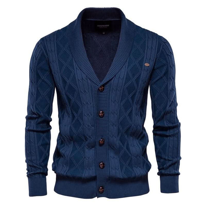 Cardigan Maille Gaufrée Vincent | Style Rétro pour Homme 1