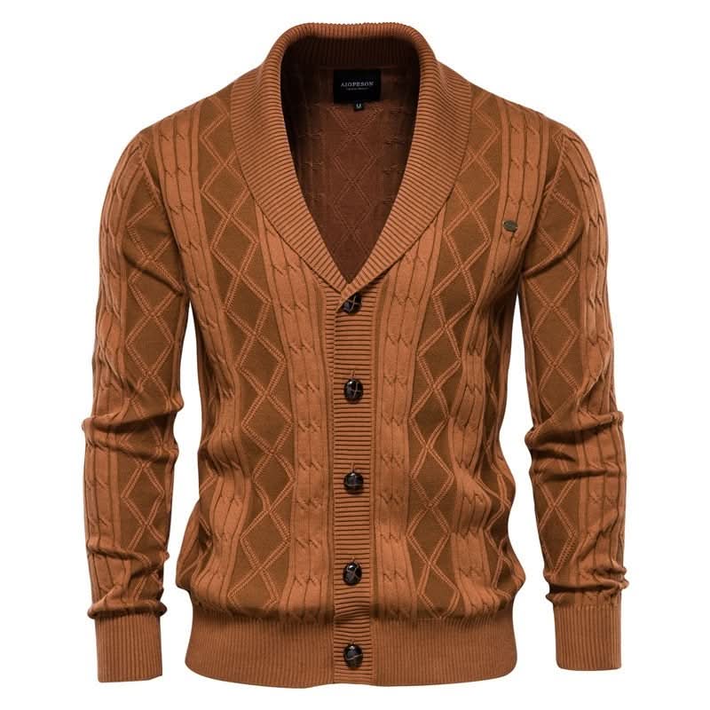 Cardigan Maille Gaufrée Vincent | Style Rétro pour Homme 2