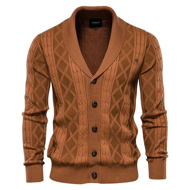 Cardigan Maille Gaufrée Vincent | Style Rétro pour Homme 2