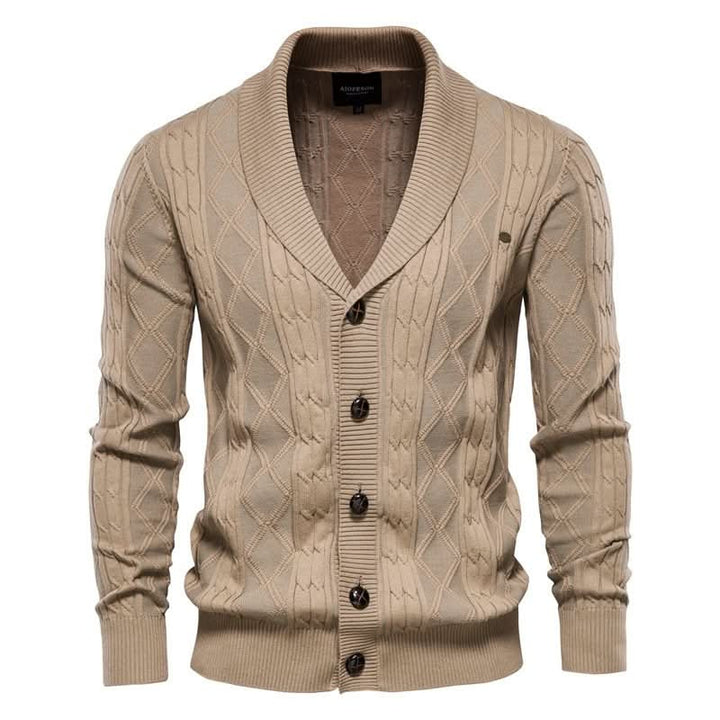 Cardigan Maille Gaufrée Vincent | Style Rétro pour Homme 3