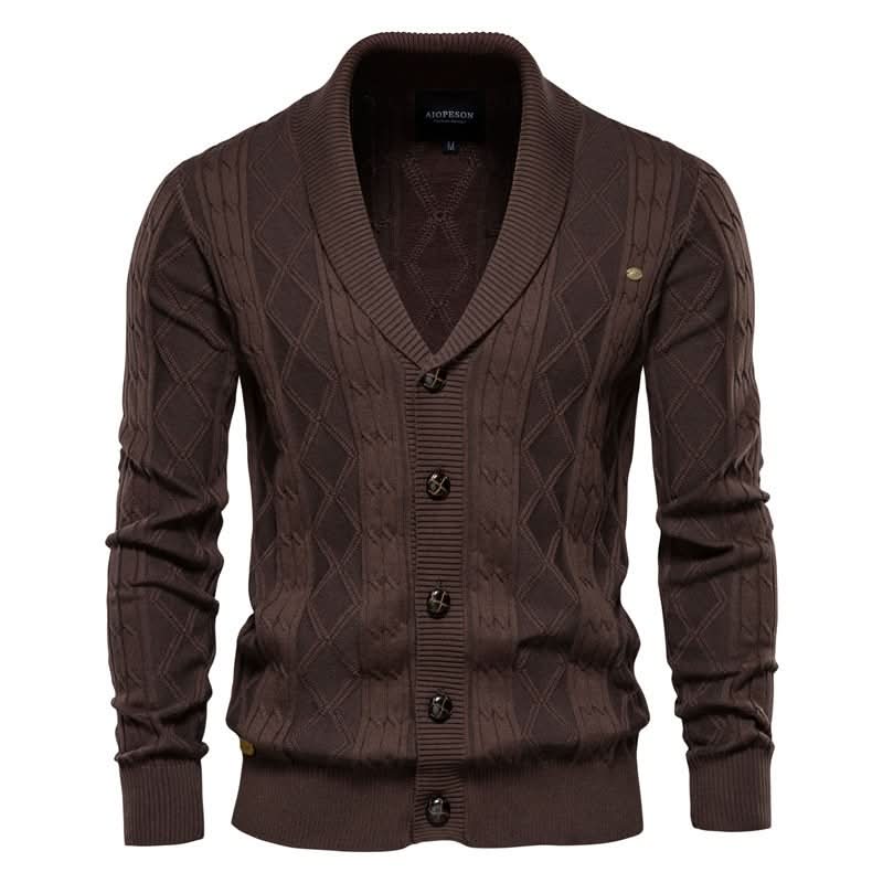 Cardigan Maille Gaufrée Vincent | Style Rétro pour Homme 4