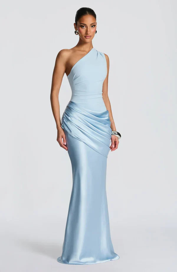 Robe Longue Capucine | Épaule Unique, Détail Drapé, Élégance 1