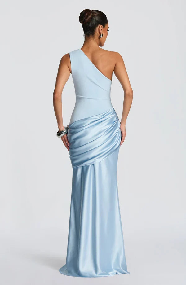 Robe Longue Capucine | Épaule Unique, Détail Drapé, Élégance 2