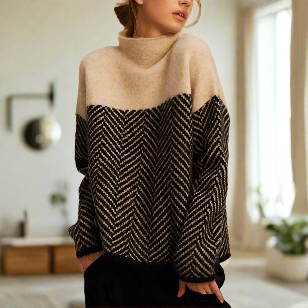 Pull Col Roulé Céline Femme - Marron