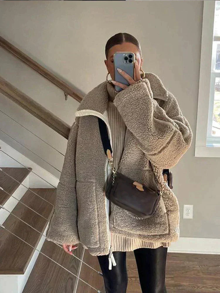 Veste Teddy Pauline Femme - Café
