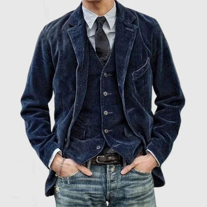 Ensemble Blazer et Gilet Victor | Velours Côtelé Vintage Homme 0