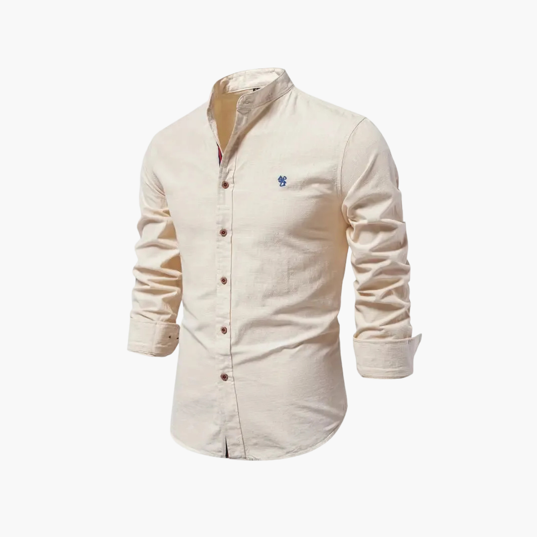 Ensemble Chemise Col Mao et Short Lucas Homme | Manches Longues 9