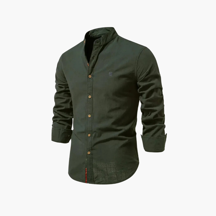 Ensemble Chemise Col Mao et Short Lucas Homme | Manches Longues 11