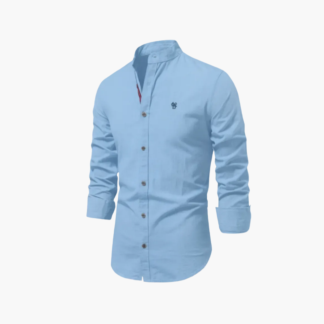 Ensemble Chemise Col Mao et Short Lucas Homme | Manches Longues 8