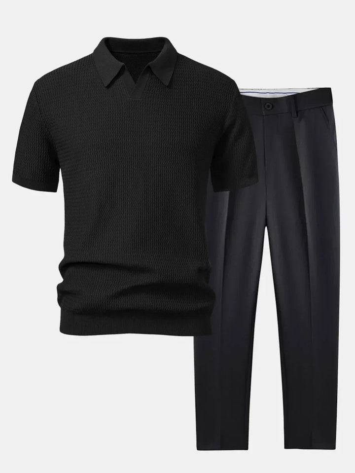 Ensemble Polo et Pantalon Ajusté Baptiste Homme | Polo Texturé 1