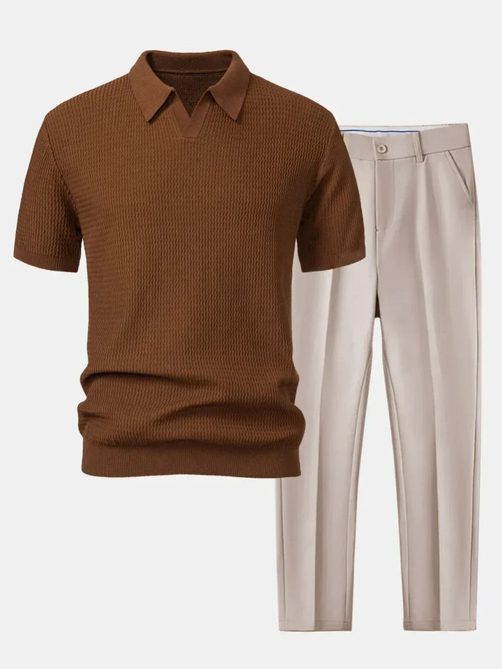Ensemble Polo et Pantalon Ajusté Baptiste Homme | Polo Texturé 3