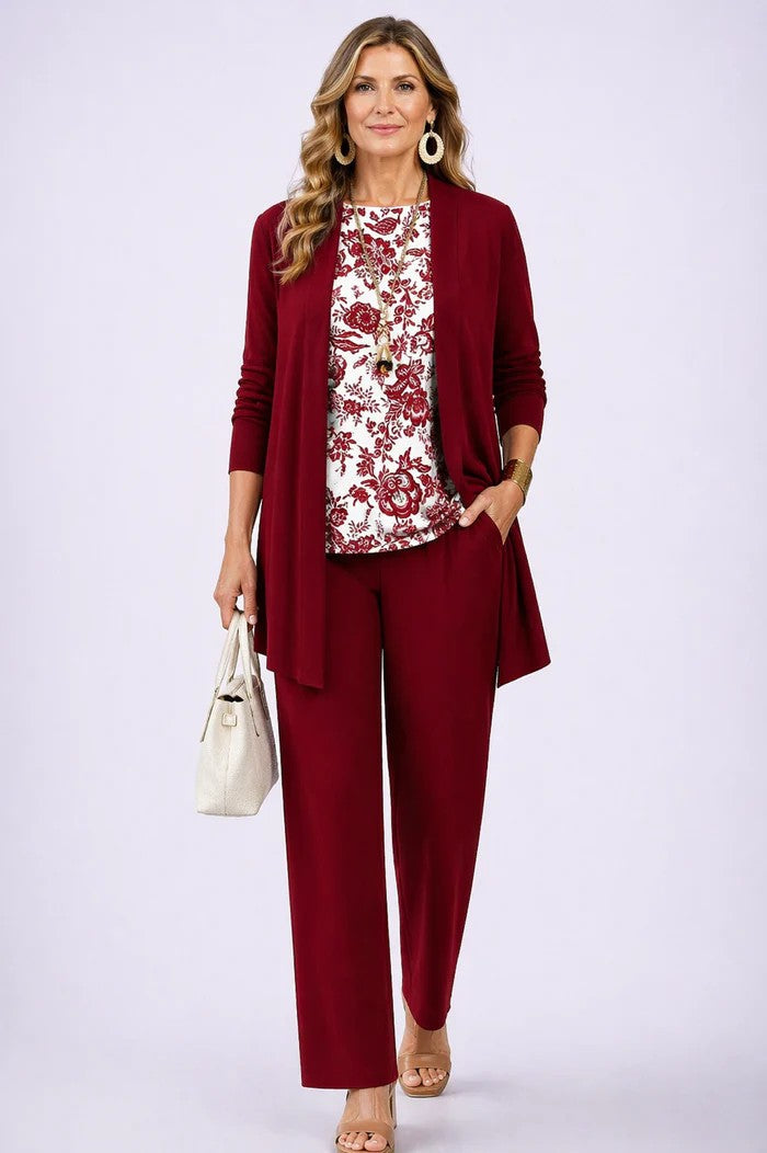 Ensemble Trois Pièces Camille Femme | Gilet Imprimé, Pantalon Coordonné 12