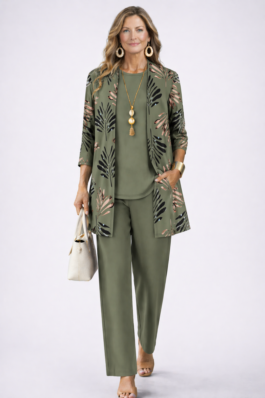 Ensemble Trois Pièces Camille Femme | Gilet Imprimé, Pantalon Coordonné 1