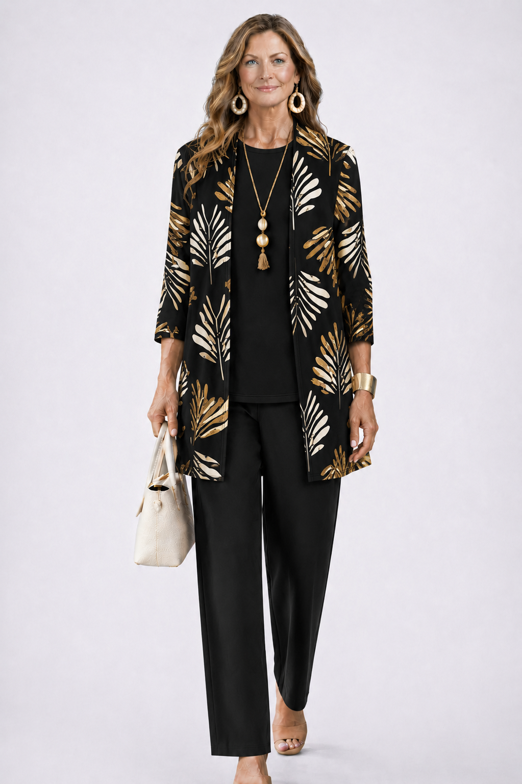 Ensemble Trois Pièces Camille Femme | Gilet Imprimé, Pantalon Coordonné 4