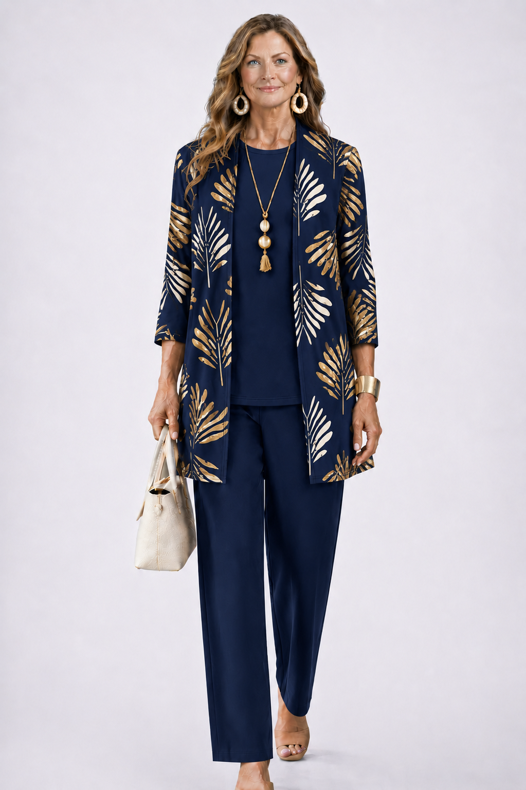 Ensemble Trois Pièces Camille Femme | Gilet Imprimé, Pantalon Coordonné 6