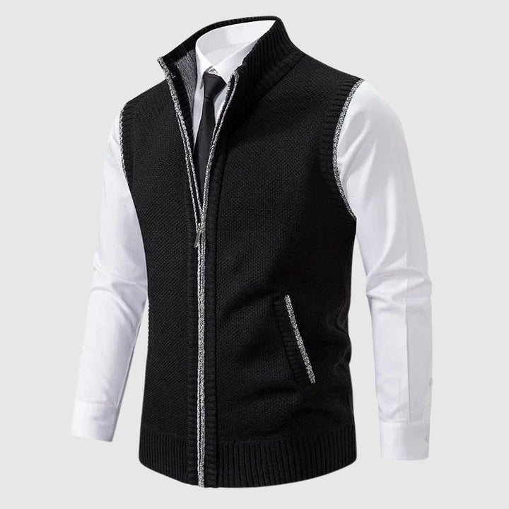 Gilet en Laine Gabin | Sans Manches, Col Rabattu pour Homme 0