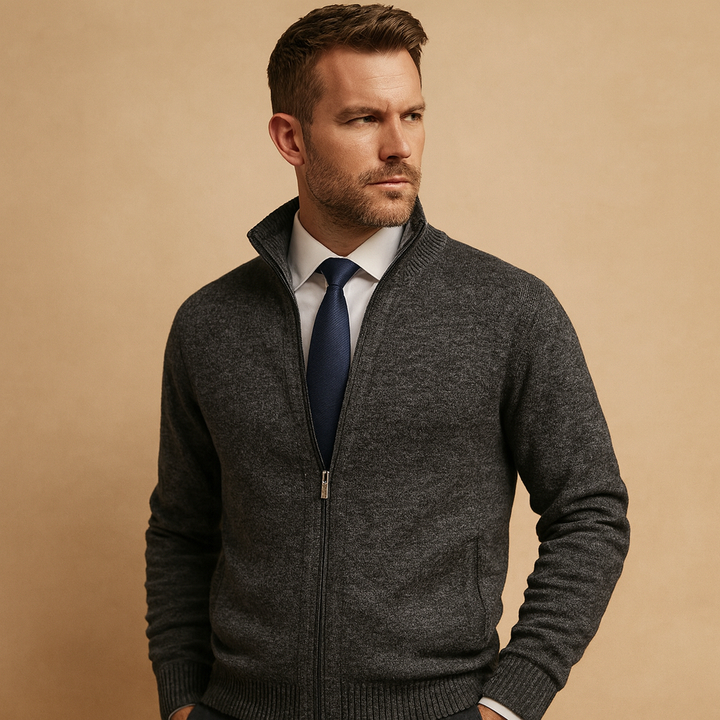 Gilet en Maille Mathis | Bords Côtelés, Zip Intégral pour Homme 1