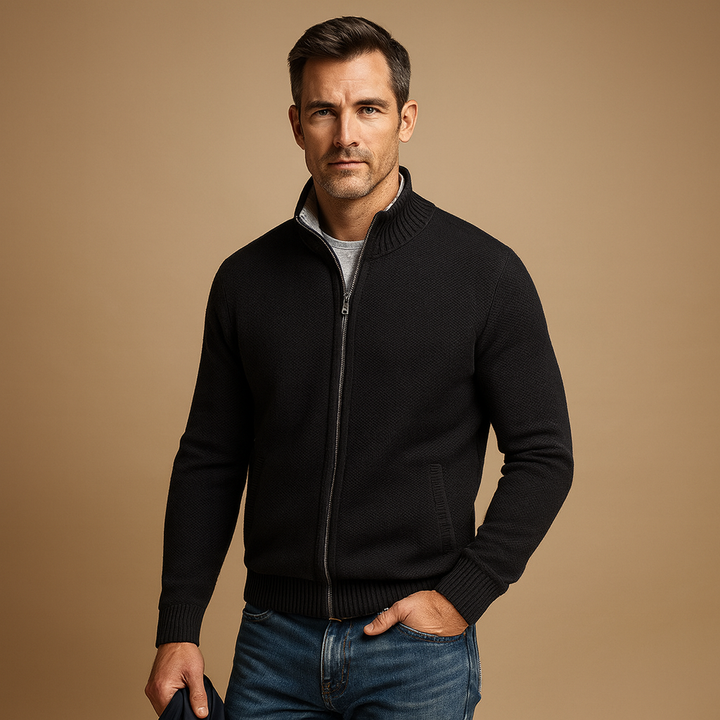 Gilet en Maille Mathis | Bords Côtelés, Zip Intégral pour Homme 2