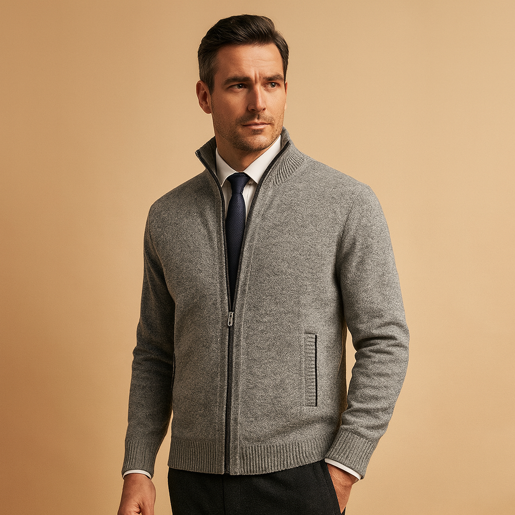 Gilet en Maille Mathis | Bords Côtelés, Zip Intégral pour Homme 3