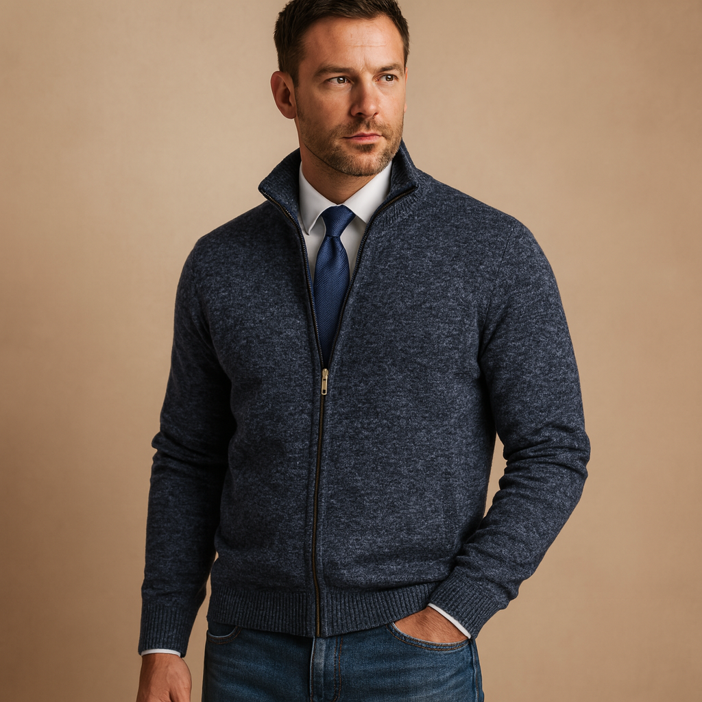 Gilet en Maille Mathis | Bords Côtelés, Zip Intégral pour Homme 4