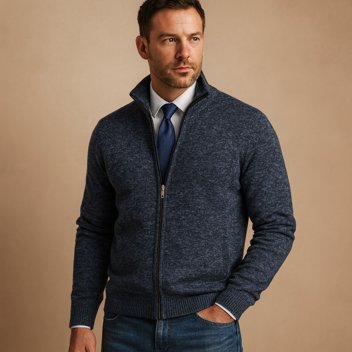 Gilet en Maille Mathis | Bords Côtelés, Zip Intégral pour Homme 4