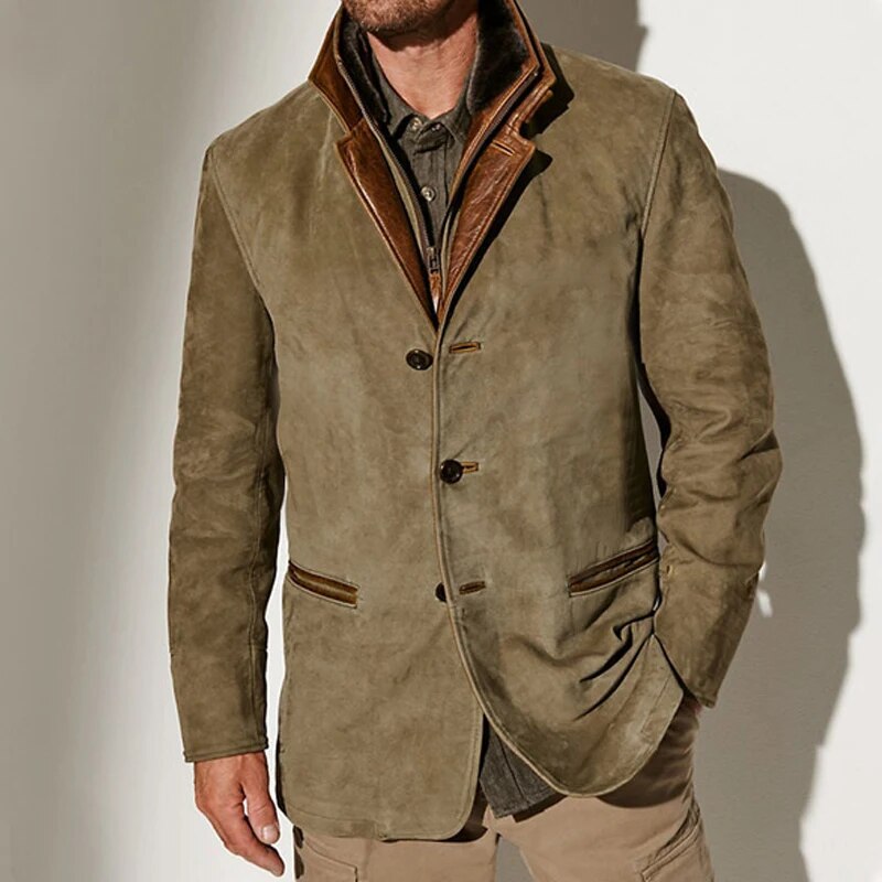 Veste Vintage Gabriel | Accents en Cuir, Coupe Confortable, Homme 0
