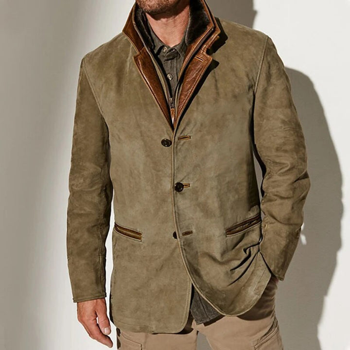 Veste Vintage Gabriel | Accents en Cuir, Coupe Confortable, Homme 0
