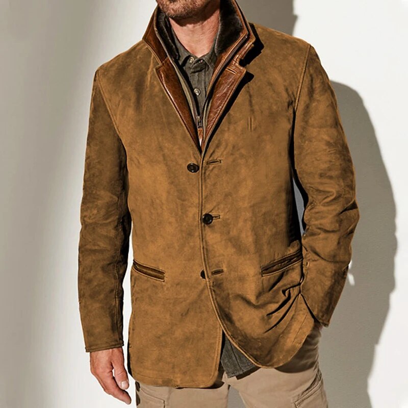 Veste Vintage Gabriel | Accents en Cuir, Coupe Confortable, Homme 1