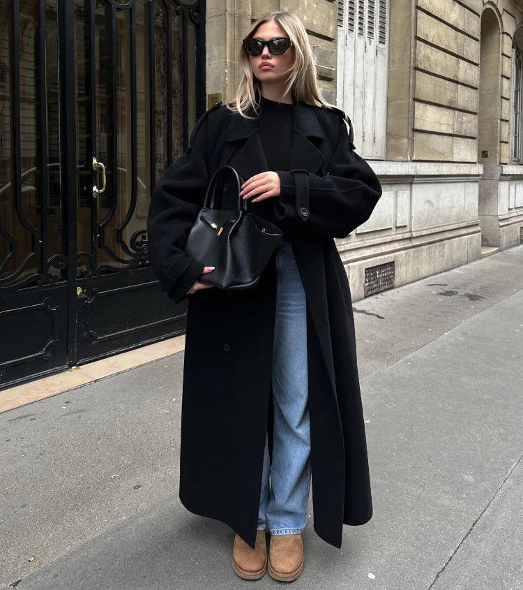 Manteau Oversize Sarah | Femme, Double Boutonnage, Col Revers 0