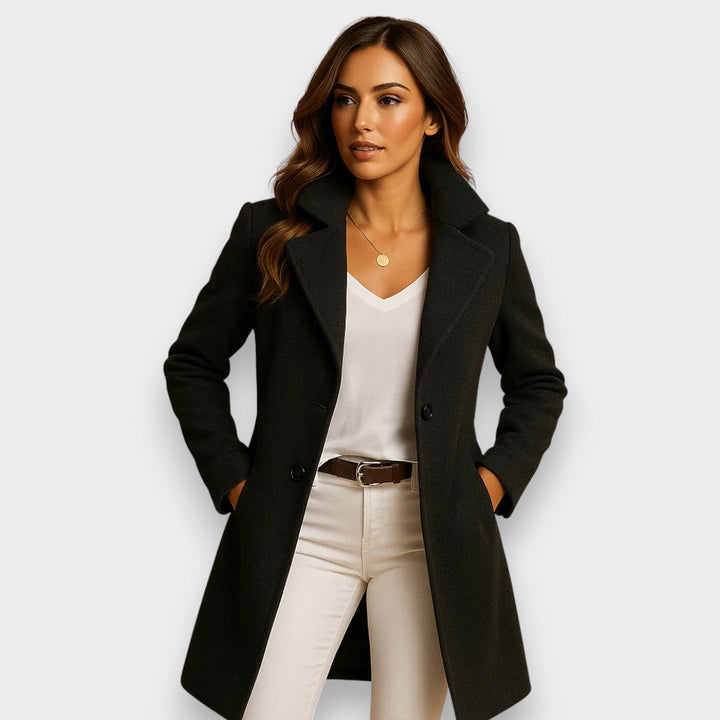 Manteau Long Mia Femme en Laine | Chaud, Coupe Structurée 0