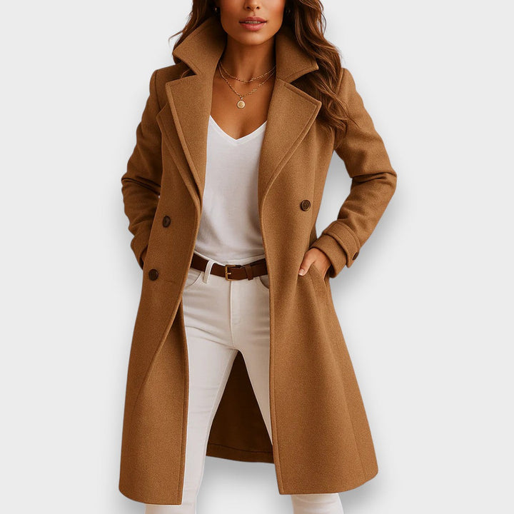 Manteau Long Mia Femme en Laine | Chaud, Coupe Structurée 2