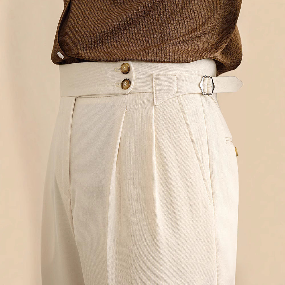 Pantalon à Pinces Hugo | Taille Haute pour Homme, Revers Soignés 0