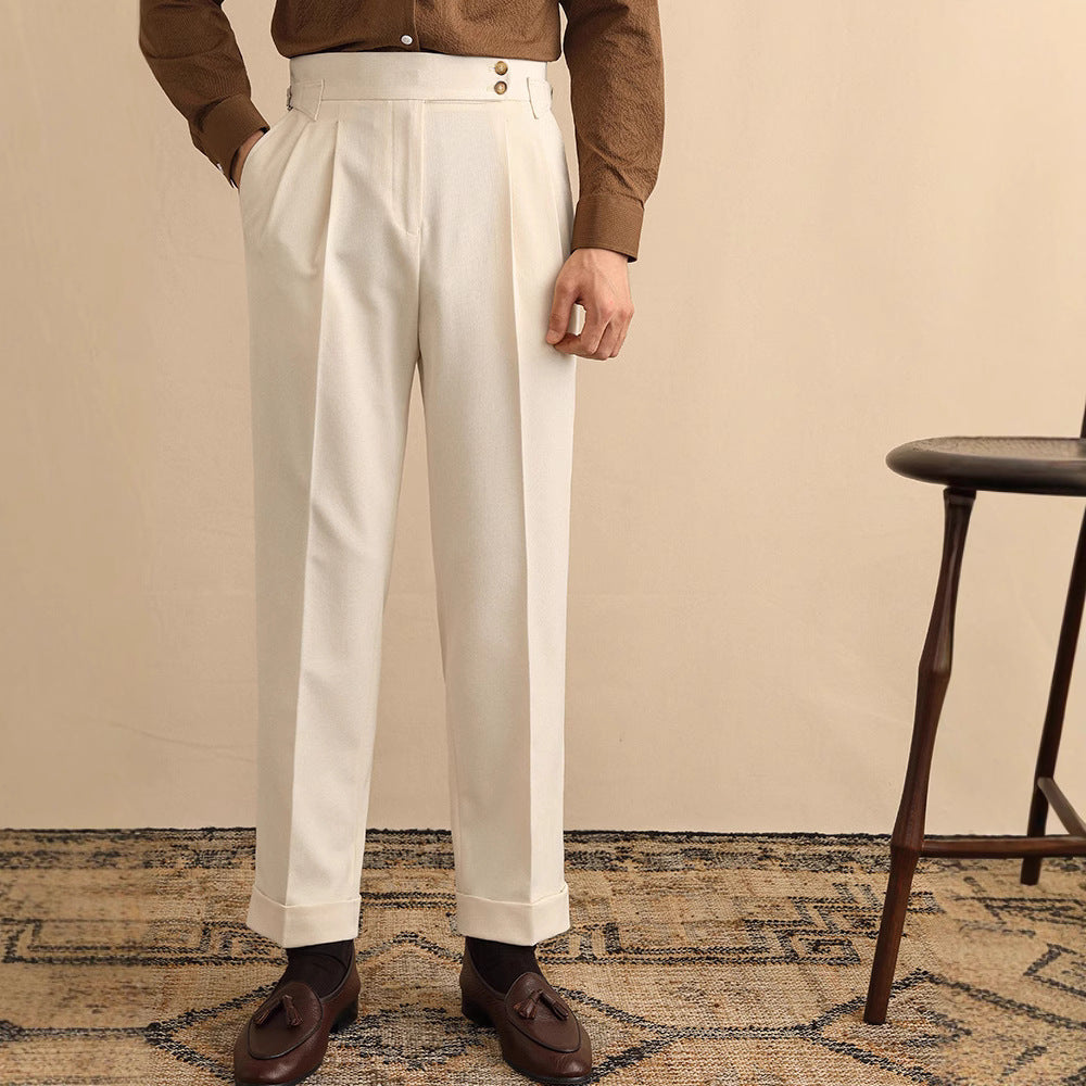 Pantalon à Pinces Hugo | Taille Haute pour Homme, Revers Soignés 3