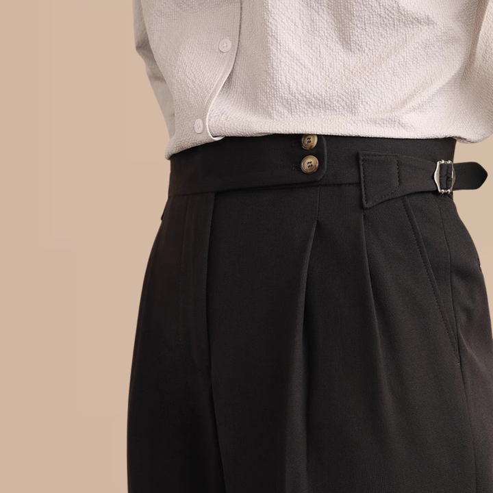 Pantalon à Pinces Hugo | Taille Haute pour Homme, Revers Soignés 1